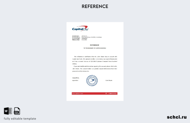 цифровая загрузка эталонного шаблона USA Capital One